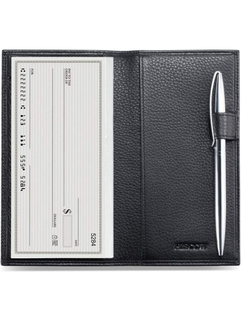 Stylish Leather Checkbook Cover for Duplicate Checks & Pen Holder - Perfect